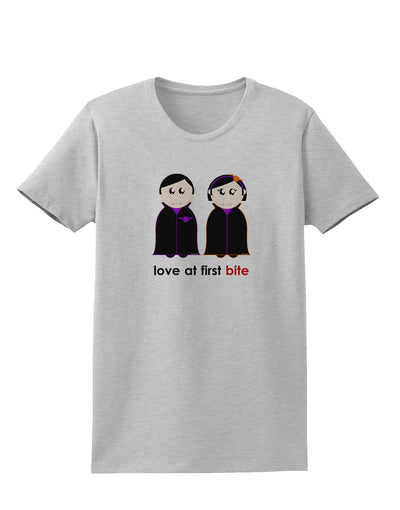 Love at First Bite Vampire Couple Halloween Womens T-Shirt-Womens T-Shirt-TooLoud-AshGray-X-Small-Davson Sales