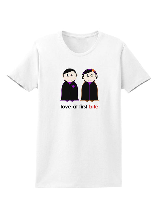 Love at First Bite Vampire Couple Halloween Womens T-Shirt-Womens T-Shirt-TooLoud-White-X-Small-Davson Sales