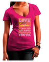 Love is like Sunshine - Sunburst Juniors V-Neck Dark T-Shirt-Womens V-Neck T-Shirts-TooLoud-Hot-Pink-Juniors Fitted Small-Davson Sales