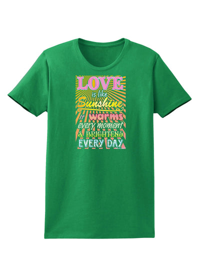 Love is like Sunshine - Sunburst Womens Dark T-Shirt-TooLoud-Kelly-Green-X-Small-Davson Sales