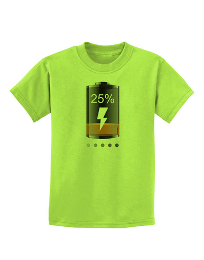 Low Energy 25 Percent Childrens T-Shirt-Childrens T-Shirt-TooLoud-Lime-Green-X-Small-Davson Sales