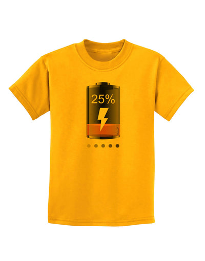 Low Energy 25 Percent Childrens T-Shirt-Childrens T-Shirt-TooLoud-Gold-X-Small-Davson Sales