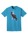 Lucky Cat Owl Adult Dark T-Shirt-Mens T-Shirt-TooLoud-Turquoise-Small-Davson Sales