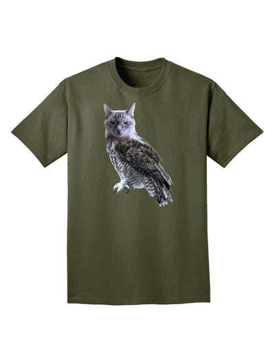 Lucky Cat Owl Adult Dark T-Shirt-Mens T-Shirt-TooLoud-Military-Green-Small-Davson Sales