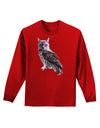 Lucky Cat Owl Adult Long Sleeve Dark T-Shirt-TooLoud-Red-Small-Davson Sales