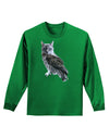 Lucky Cat Owl Adult Long Sleeve Dark T-Shirt-TooLoud-Kelly-Green-Small-Davson Sales