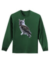 Lucky Cat Owl Adult Long Sleeve Dark T-Shirt-TooLoud-Dark-Green-Small-Davson Sales