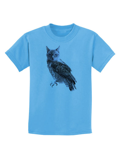 Lucky Cat Owl Childrens T-Shirt-Childrens T-Shirt-TooLoud-Aquatic-Blue-X-Small-Davson Sales