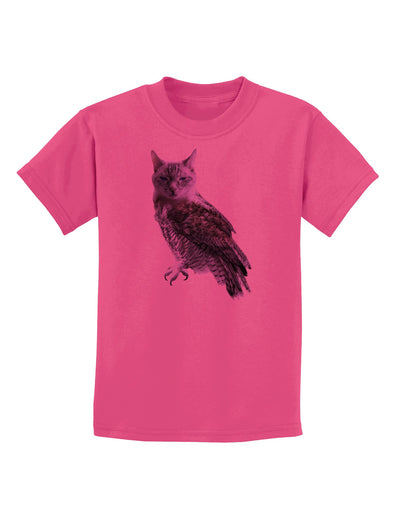 Lucky Cat Owl Childrens T-Shirt-Childrens T-Shirt-TooLoud-Sangria-X-Small-Davson Sales