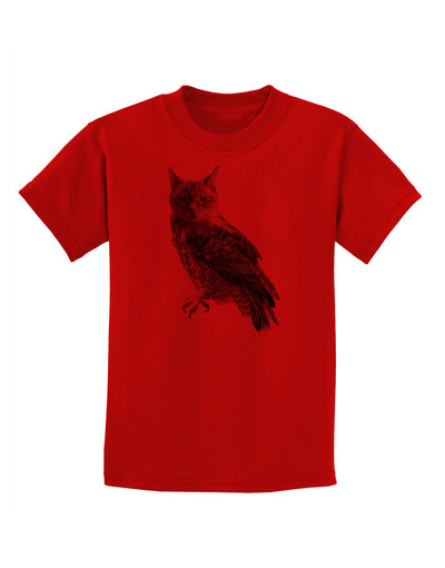 Lucky Cat Owl Childrens T-Shirt-Childrens T-Shirt-TooLoud-Red-X-Small-Davson Sales