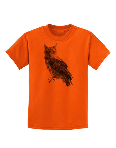 Lucky Cat Owl Childrens T-Shirt-Childrens T-Shirt-TooLoud-Orange-X-Small-Davson Sales