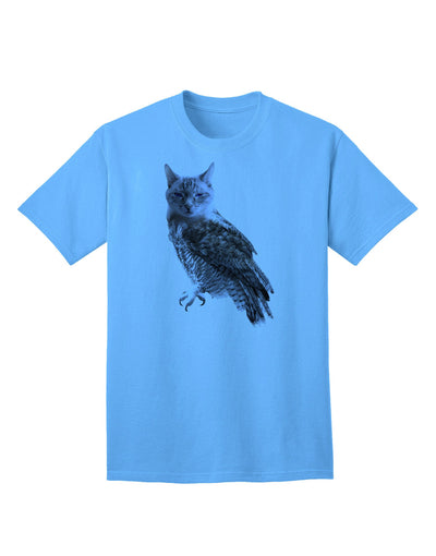 Lucky Cat Owl Premium Adult T-Shirt - Exclusively for Trendsetters-Mens T-shirts-TooLoud-Aquatic-Blue-Small-Davson Sales