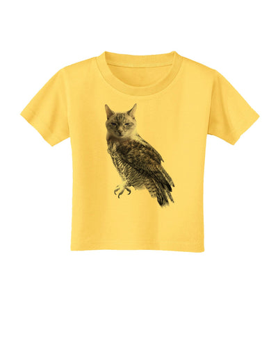 Lucky Cat Owl Toddler T-Shirt-Toddler T-Shirt-TooLoud-Yellow-2T-Davson Sales