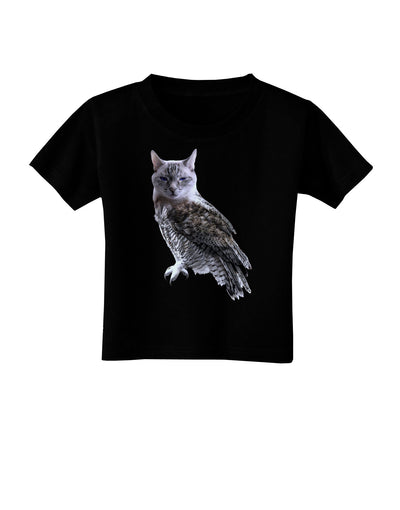 Lucky Cat Owl Toddler T-Shirt Dark-Toddler T-Shirt-TooLoud-Black-2T-Davson Sales