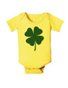 Lucky Four Leaf Clover St Patricks Day Baby Romper Bodysuit-Baby Romper-TooLoud-Yellow-06-Months-Davson Sales