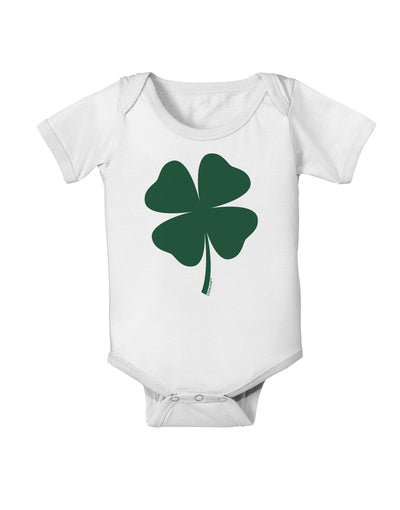Lucky Four Leaf Clover St Patricks Day Baby Romper Bodysuit-Baby Romper-TooLoud-White-06-Months-Davson Sales
