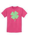 Lucky Four Leaf Clover St Patricks Day Childrens Dark T-Shirt-Childrens T-Shirt-TooLoud-Sangria-X-Small-Davson Sales