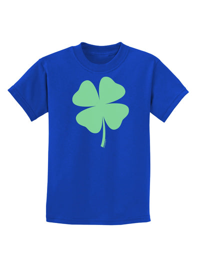 Lucky Four Leaf Clover St Patricks Day Childrens Dark T-Shirt-Childrens T-Shirt-TooLoud-Royal-Blue-X-Small-Davson Sales