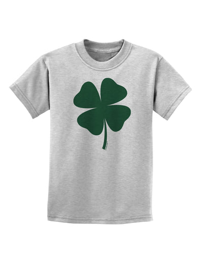 Lucky Four Leaf Clover St Patricks Day Childrens T-Shirt-Childrens T-Shirt-TooLoud-AshGray-X-Small-Davson Sales