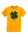 Lucky Four Leaf Clover St Patricks Day Childrens T-Shirt-Childrens T-Shirt-TooLoud-Gold-X-Small-Davson Sales