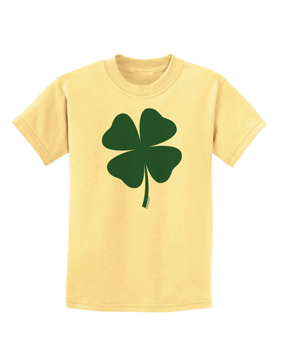 Lucky Four Leaf Clover St Patricks Day Childrens T-Shirt-Childrens T-Shirt-TooLoud-Daffodil-Yellow-X-Small-Davson Sales