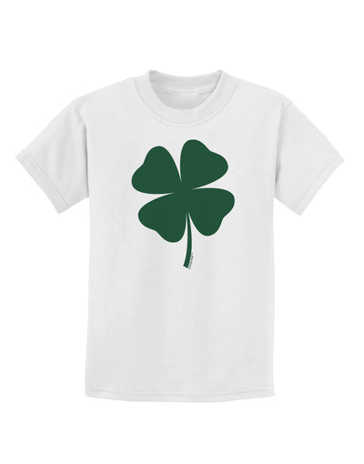 Lucky Four Leaf Clover St Patricks Day Childrens T-Shirt-Childrens T-Shirt-TooLoud-White-X-Small-Davson Sales