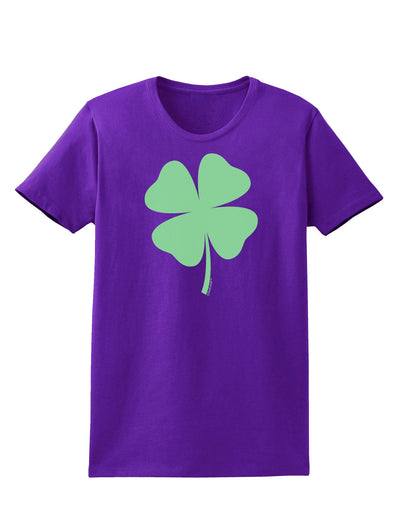 Lucky Four Leaf Clover St Patricks Day Womens Dark T-Shirt-TooLoud-Purple-X-Small-Davson Sales