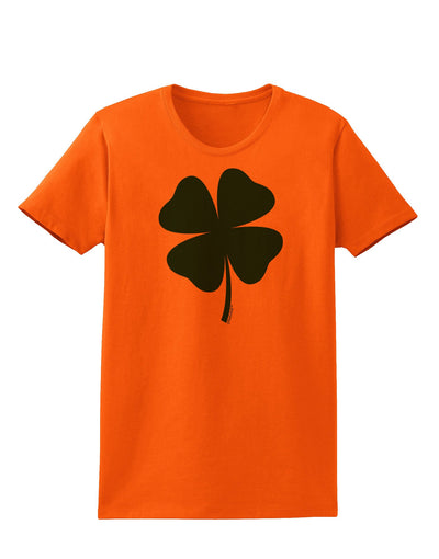 Lucky Four Leaf Clover St Patricks Day Womens T-Shirt-Womens T-Shirt-TooLoud-Orange-X-Small-Davson Sales