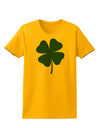 Lucky Four Leaf Clover St Patricks Day Womens T-Shirt-Womens T-Shirt-TooLoud-Gold-X-Small-Davson Sales