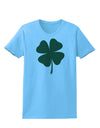 Lucky Four Leaf Clover St Patricks Day Womens T-Shirt-Womens T-Shirt-TooLoud-Aquatic-Blue-X-Small-Davson Sales