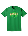 Lucky Shamrock Design Distressed Adult Dark T-Shirt by TooLoud-Mens T-Shirt-TooLoud-Kelly-Green-Small-Davson Sales