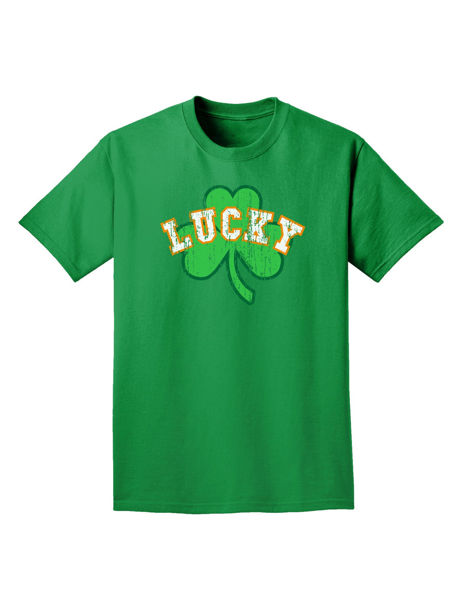 Lucky Shamrock Design Distressed Adult Dark T-Shirt by TooLoud-Mens T-Shirt-TooLoud-Purple-Small-Davson Sales