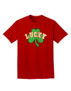 Lucky Shamrock Design Distressed Adult Dark T-Shirt by TooLoud-Mens T-Shirt-TooLoud-Red-Small-Davson Sales