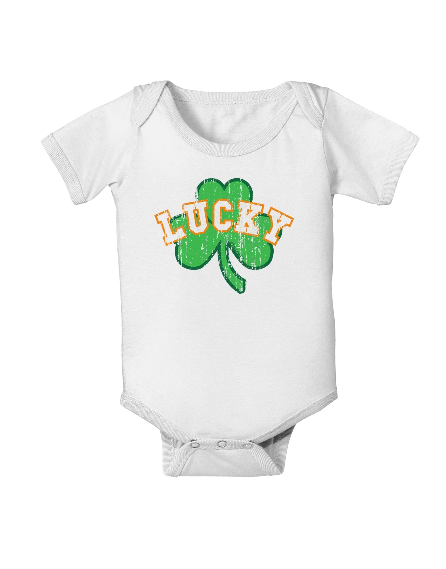 Lucky Shamrock Design Distressed Baby Romper Bodysuit by TooLoud-Baby Romper-TooLoud-White-06-Months-Davson Sales
