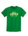 Lucky Shamrock Design Distressed Childrens Dark T-Shirt by TooLoud-Childrens T-Shirt-TooLoud-Kelly-Green-X-Small-Davson Sales