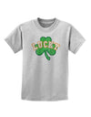 Lucky Shamrock Design Distressed Childrens T-Shirt by TooLoud-Childrens T-Shirt-TooLoud-AshGray-X-Small-Davson Sales