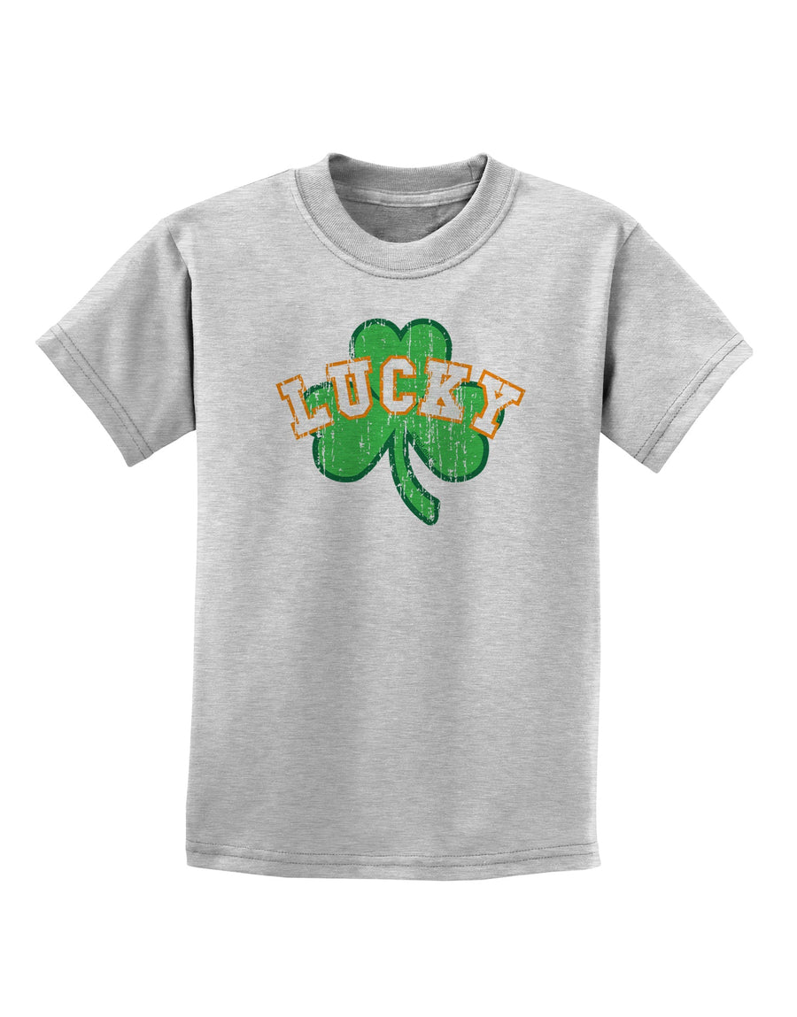 Lucky Shamrock Design Distressed Childrens T-Shirt by TooLoud-Childrens T-Shirt-TooLoud-White-X-Small-Davson Sales