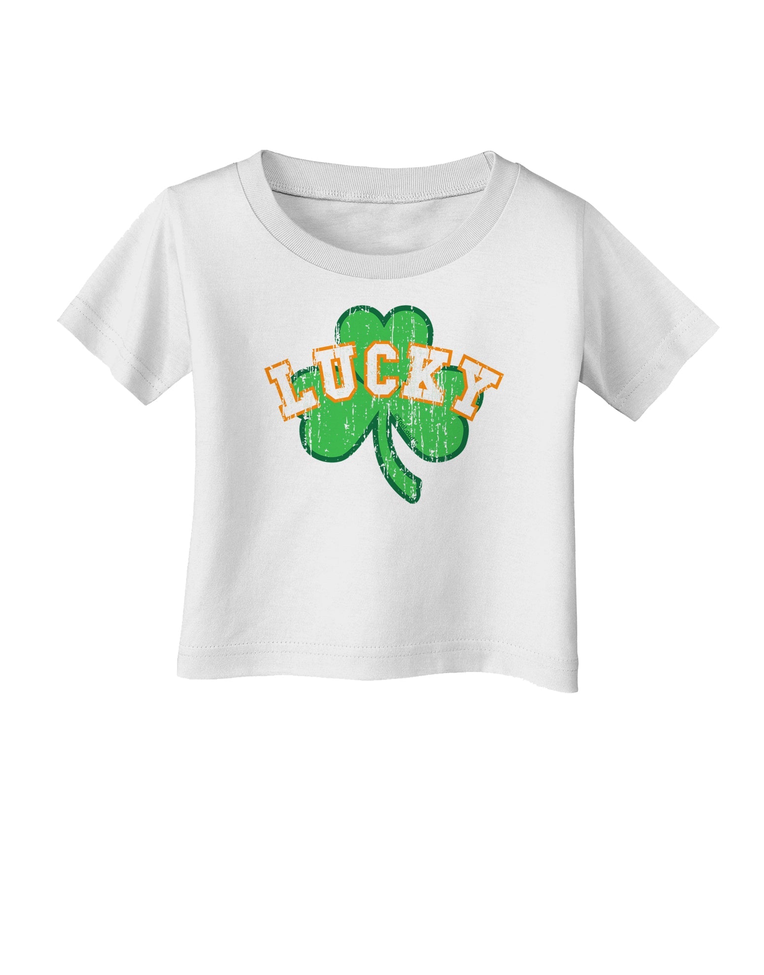 Lucky Shamrock Design Distressed Infant T-Shirt by TooLoud-Infant T-Shirt-TooLoud-White-06-Months-Davson Sales