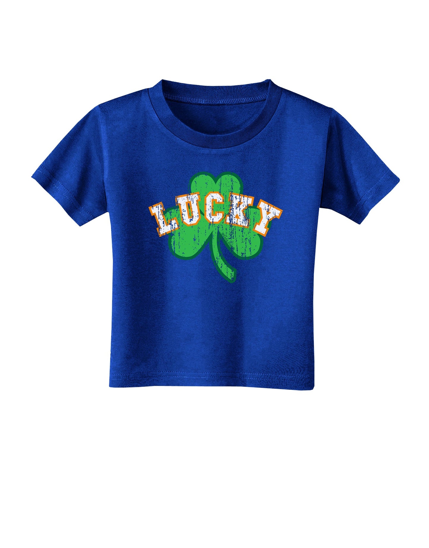 Lucky Shamrock Design Distressed Toddler T-Shirt Dark by TooLoud-Toddler T-Shirt-TooLoud-Royal-Blue-2T-Davson Sales