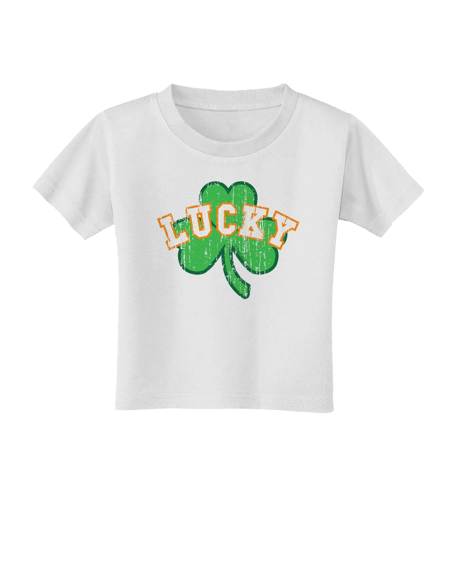 Lucky Shamrock Design Distressed Toddler T-Shirt by TooLoud-Toddler T-Shirt-TooLoud-White-2T-Davson Sales