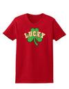 Lucky Shamrock Design Distressed Womens Dark T-Shirt by TooLoud-Womens T-Shirt-TooLoud-Red-X-Small-Davson Sales