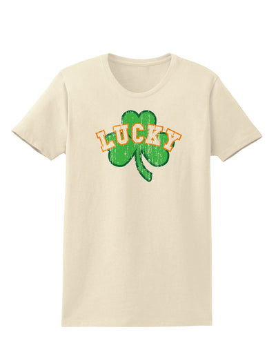 Lucky Shamrock Design Distressed Womens T-Shirt by TooLoud-Womens T-Shirt-TooLoud-Natural-X-Small-Davson Sales