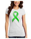 Lyme Disease Awareness Ribbon - Lime Green Juniors T-Shirt-Womens Juniors T-Shirt-TooLoud-White-Juniors Fitted X-Small-Davson Sales