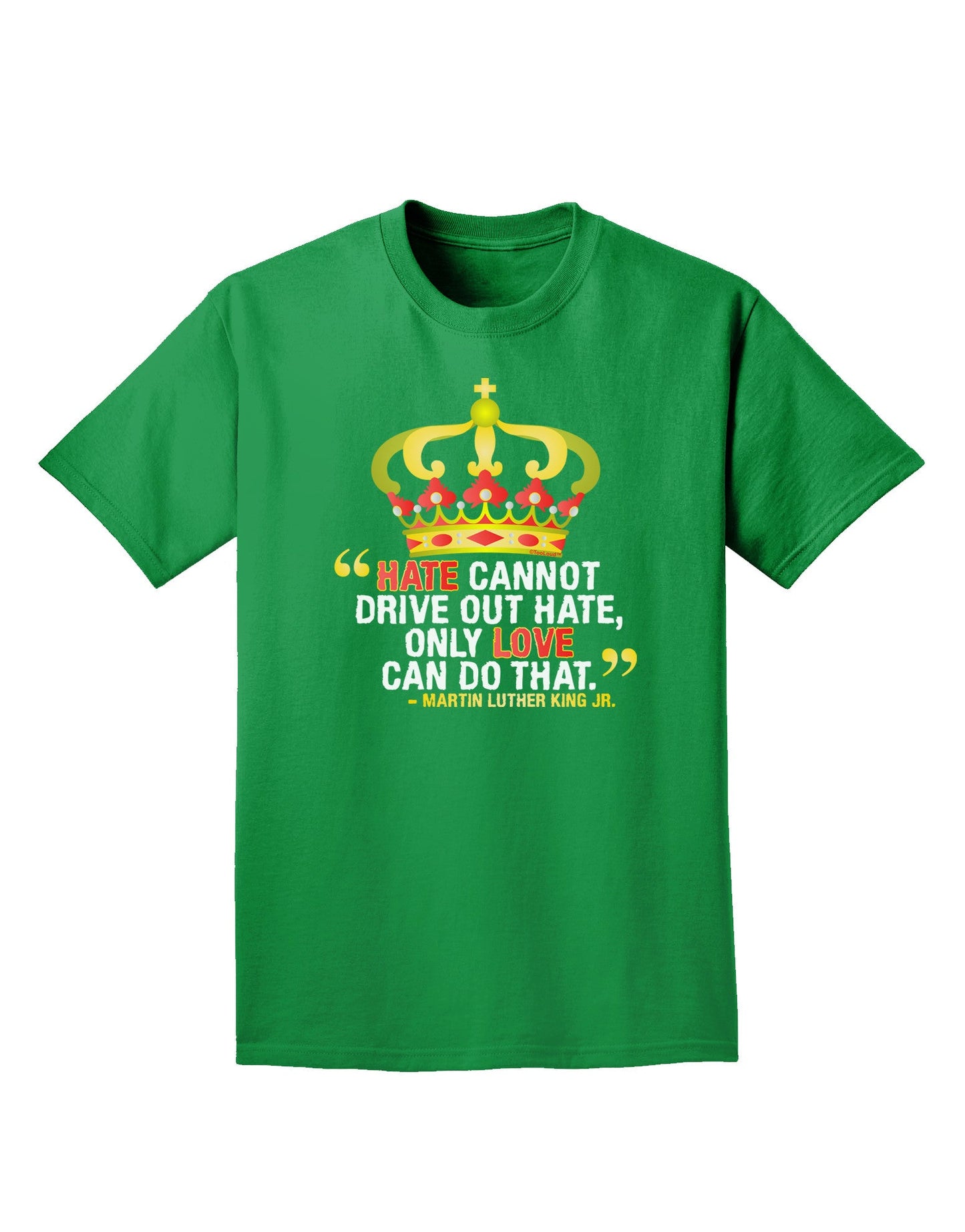 MLK - Only Love Quote Adult Dark T-Shirt-Mens T-Shirt-TooLoud-Kelly-Green-Small-Davson Sales