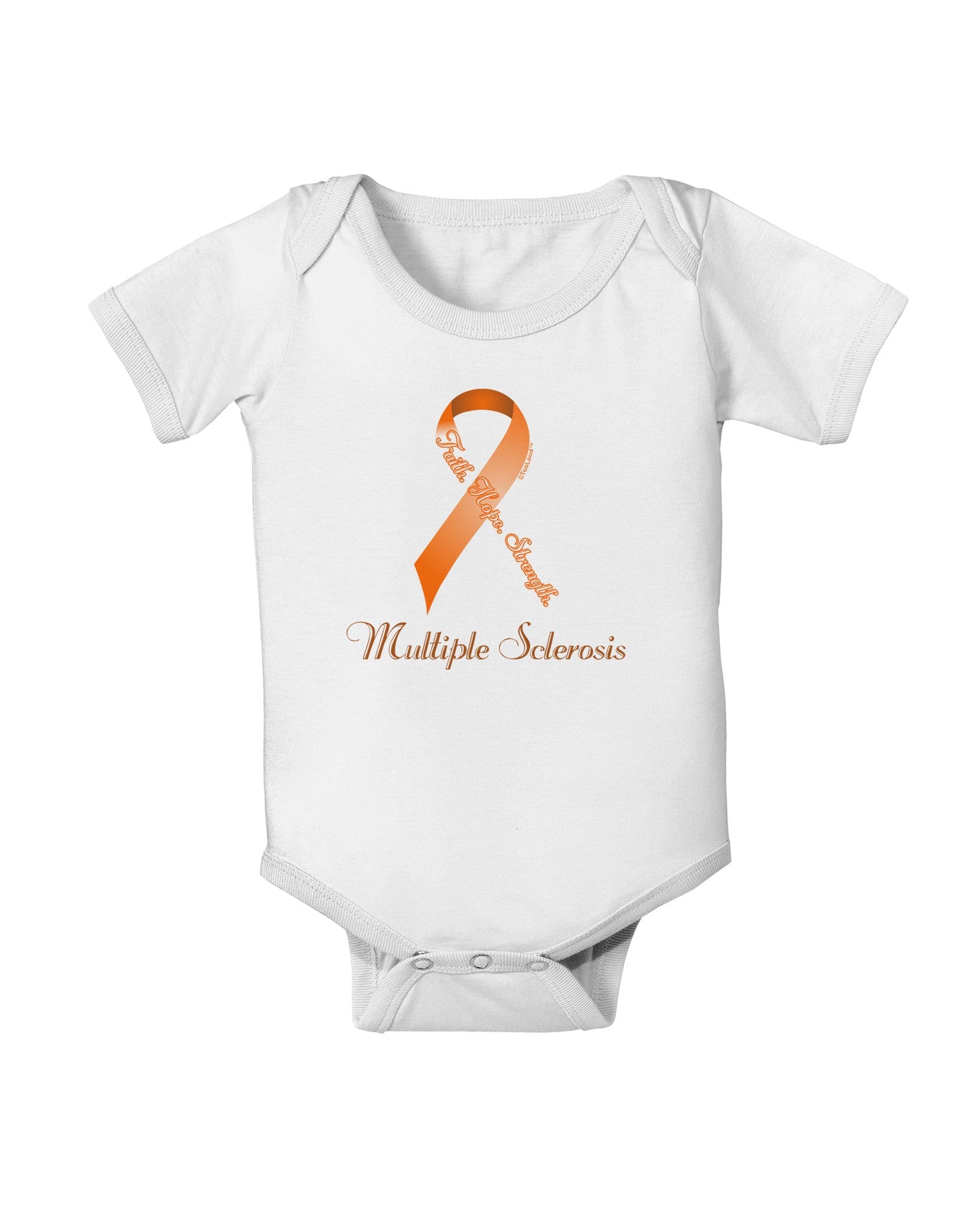 MS - Faith Hope Strength Baby Romper Bodysuit-Baby Romper-TooLoud-White-06-Months-Davson Sales