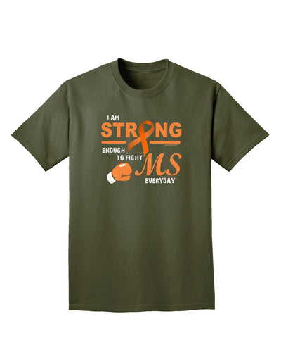 MS - I Am Strong Adult Dark T-Shirt-Mens T-Shirt-TooLoud-Military-Green-Small-Davson Sales