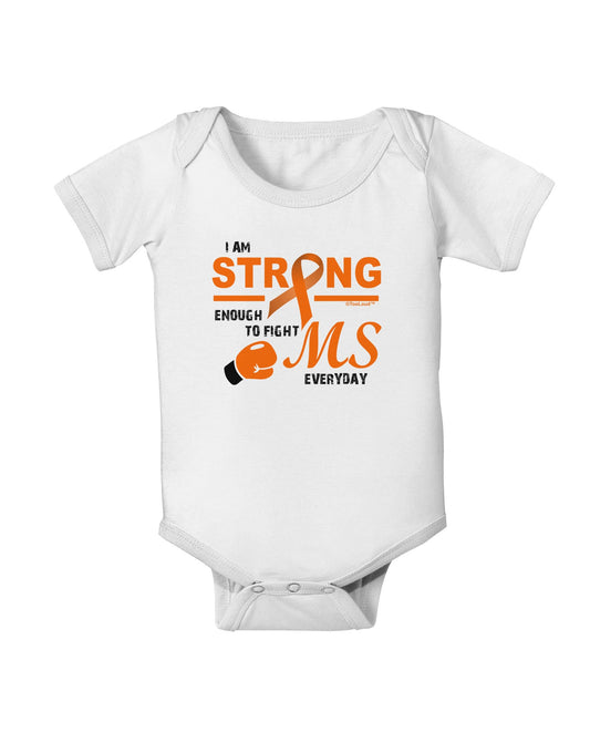 MS - I Am Strong Baby Romper Bodysuit-Baby Romper-TooLoud-White-06-Months-Davson Sales