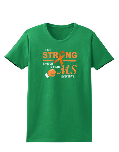 MS - I Am Strong Womens Dark T-Shirt-Womens T-Shirt-TooLoud-Kelly-Green-X-Small-Davson Sales