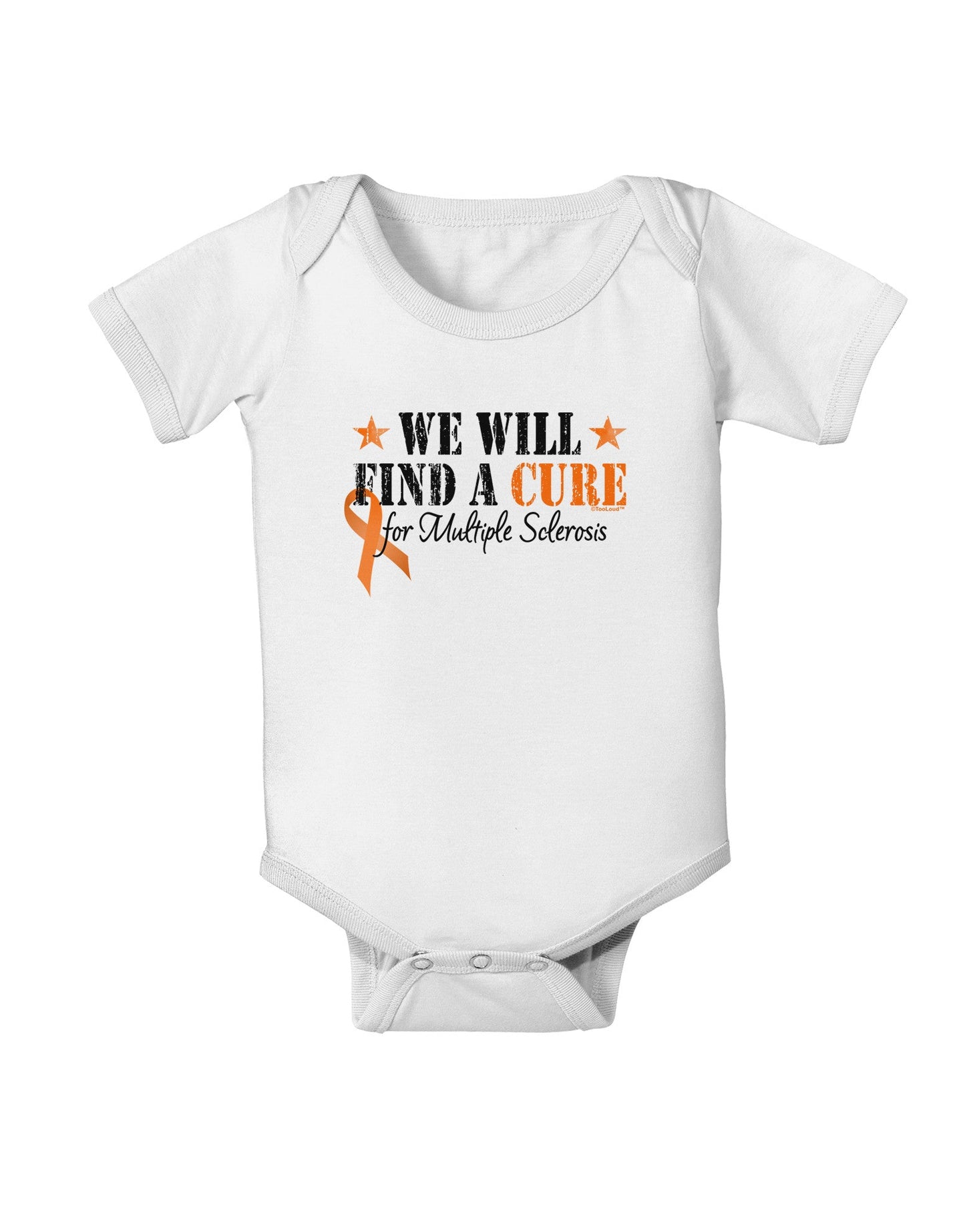 MS - We Will Find A Cure Baby Romper Bodysuit-Baby Romper-TooLoud-White-06-Months-Davson Sales