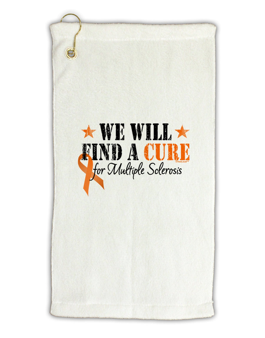 MS - We Will Find A Cure Micro Terry Gromet Golf Towel 16 x 25 inch-Golf Towel-TooLoud-White-Davson Sales